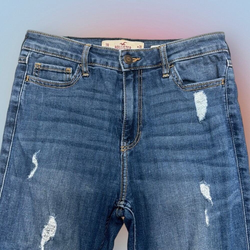 HOLLISTER Women’s 28 HIGH RISE SUPER SKINNY Distressed Blue Jeans